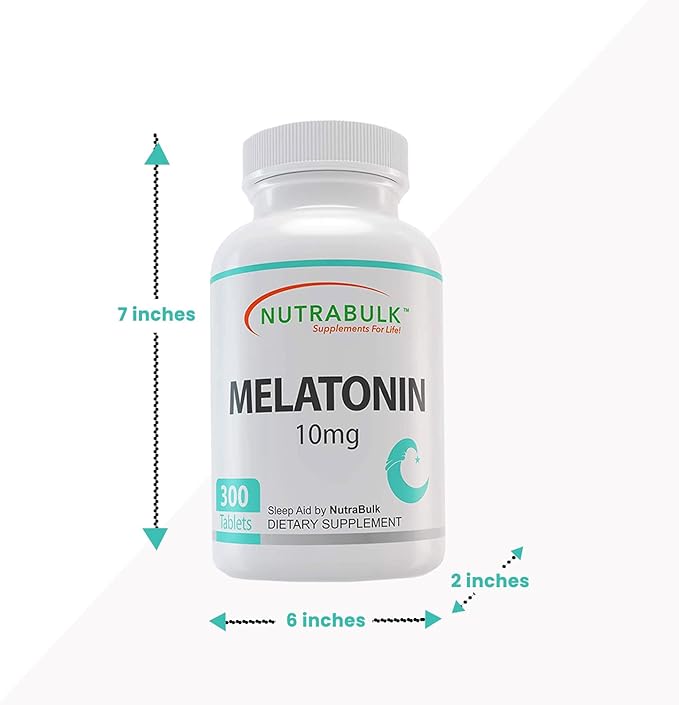 Melatonin 10 mg Tablets – Quick Release Natural Nighttime Sleep Aid for Adults. (300 Count)