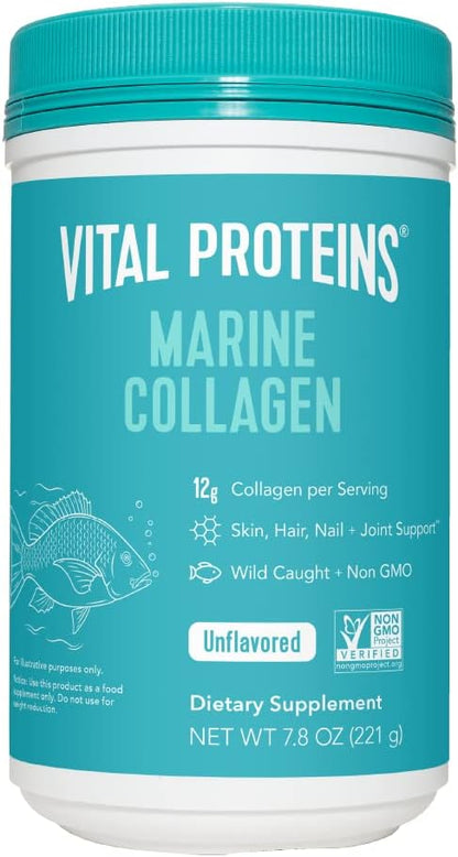 Vital Proteins Collagen Peptides Powder Unflavored 9.33 OZ+Marine Collagen