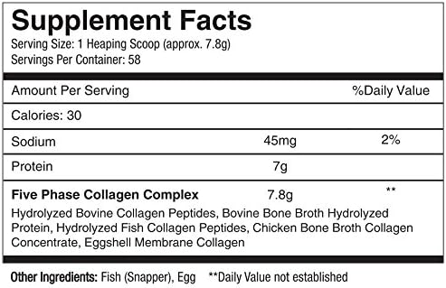 Pure Hydrolyzed Multi Collagen Peptides Protein Powder Supplement - Types I, II, III, V, X - 5 Types of Grass Fed, Wild Caught Food Sourced Collagen - 16 oz Pouch - Flavorless
