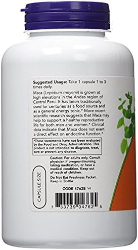 NOW Foods Maca 500mg, 500 Capsules
