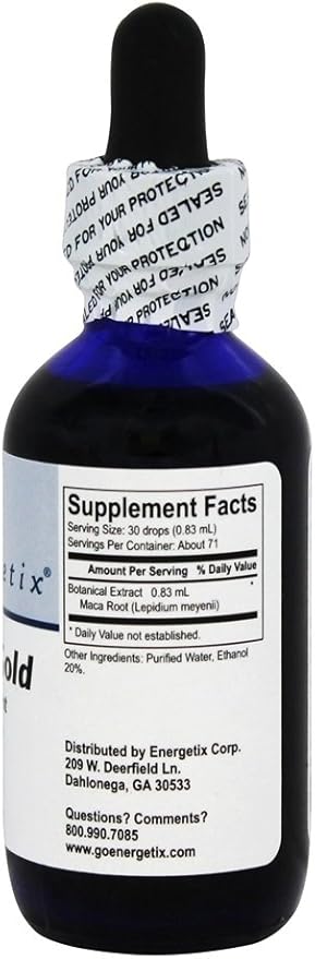 Energetix Core Maca Gold - Extract Made From the Adaptogenic Peruvian Maca Root - 2 fluid ounces (59.1 Milliliters)