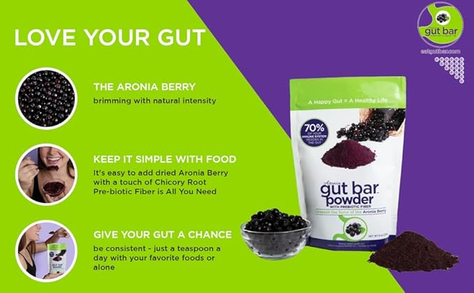 Organic Aronia Berry Powder | 52 Servings | Aronia Extract from Black Chokeberry Plant | Black Chokeberry Supplement | Rich in Polyphenols | Aronia Berry Powder Organic