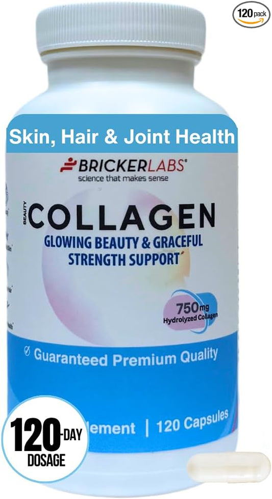Collagen for Men & Women - Type I, III Hydrolized Collagen Supplement 750mg, 1 Collagen Capsule Daily - 120 Servings