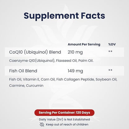 Qunol CoQ10 210mg Softgels, Qunol Ultra CoQ10 210mg, Antioxidant for Heart Health & Energy Production, Coenzyme Q10 Vitamins and Supplements, 120 Days Supply, 240 Count