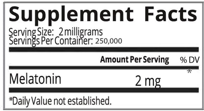Melatonin | Natural Sleep Aid Bulk Powder | Custom Dose 2mg - 5mg Replace Capsules (500g - 250,000 Doses)