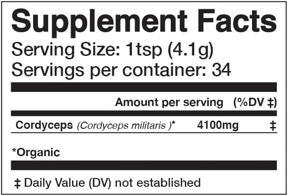 Anima Mundi Apothecary Cordyceps Mushroom Powder - Real Organic Cordyceps Mushroom Powder - Mushroom Powder Supplement for Liver and Immune Support - Add to Food, Coffee, Tea and More (5oz / 141g)