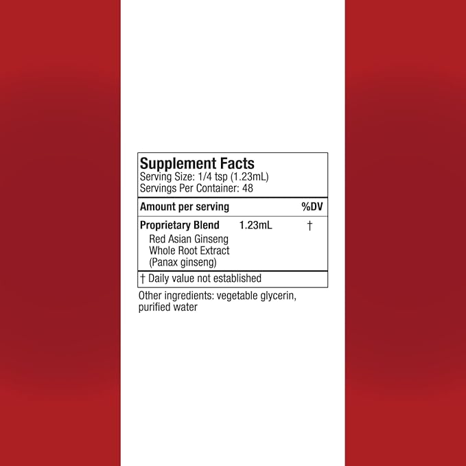 Active Ginseng Korean Red Panax Ginseng with Natural Ginsenosides - Fast-Absorbing Liquid - Supports Healthy Energy, Vitality, Mood and More