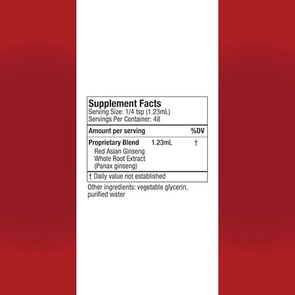 Active Ginseng Korean Red Panax Ginseng with Natural Ginsenosides - Fast-Absorbing Liquid - Supports Healthy Energy, Vitality, Mood and More
