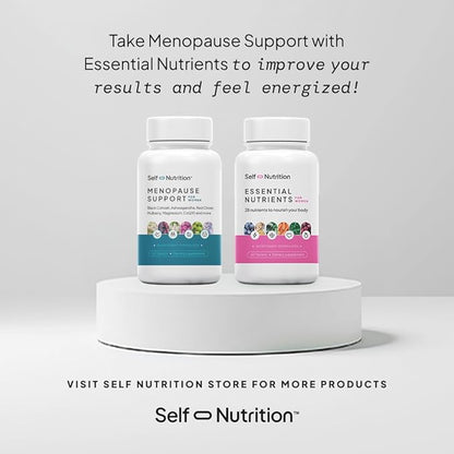 Menopause Support for Women -All-Natural, Hormone-Free Perimenopause & Menopause Support. Unique Blend for Hot Flashes, Mood, Energy, Sleep & More. Vegan, Gluten-Free, 60 Capsules.