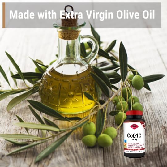 Olympian Labs Coenzyme Q10 100mg Softgels formulated with Extra Virgin Olive Oil, Heart Health Support, Cell Protection from Free Radicals