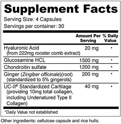 Wellness Resources JointAll - Joint Support Supplement with Natural Hyaluronic Acid, UC-II Collagen, Glucosamine, Chondroitin for Joint Strength and Comfort (120 Capsules) …