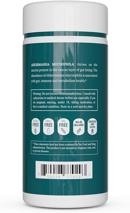 UpNourish Probiotics for GLP-1 Support, 5 Billion TFU Akkermansia Muciniphila for Digestive Health, Leaky Gut, Immunity and Metabolic Health, Prebiotics and Probiotics for Women and Men, 60 Capsules