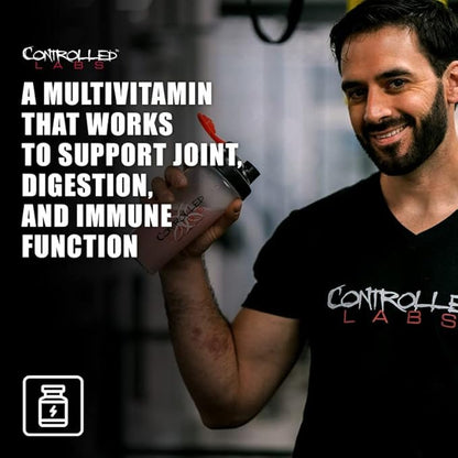 CONTROLLED LABS Orange Triad Daily Multivitamin, Iron Free Sports Supplement for Workout, Digestion, Immune, and Joints, 30 serv Muscle Building and Recovery Tablets