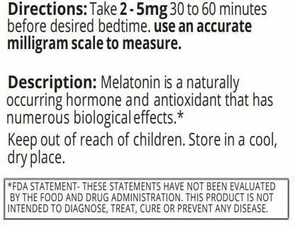 Melatonin | Natural Sleep Aid Bulk Powder | Custom Dose 2mg - 5mg Replace Capsules (500g - 250,000 Doses)