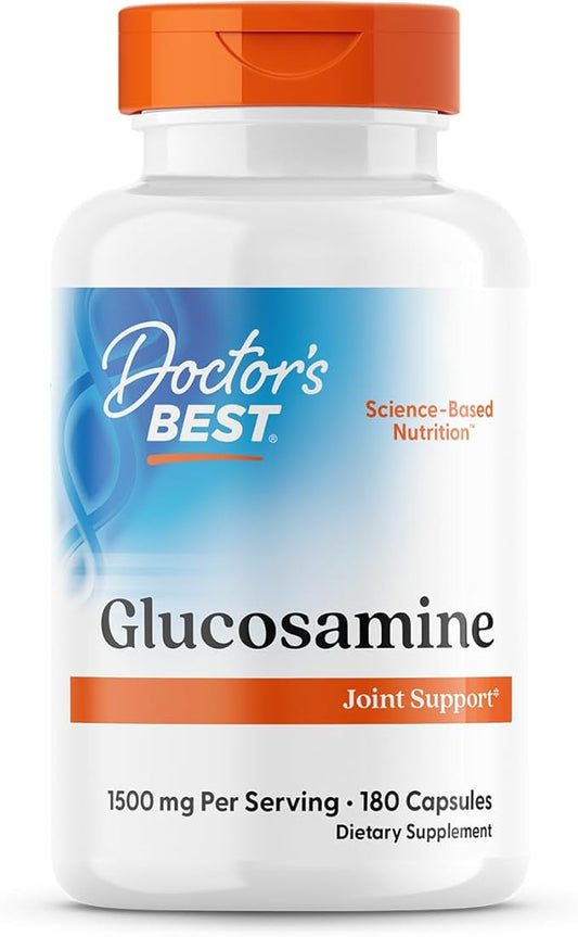 Doctor's Best Glucosamine, Non-GMO, Gluten & Soy Free, Joint Support, 750 mg, 180 Count