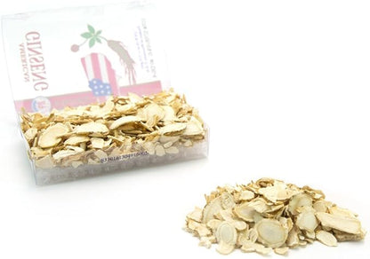 Hsu's American Ginseng Slices | Cultivated Wisconsin-Grown | Mixed Large-Medium Slices (0126-4) | 4oz Box