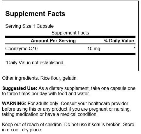 Swanson Coq10 10 Milligrams 100 Capsules
