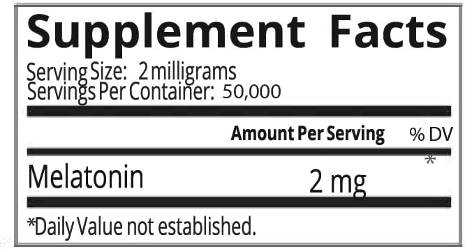Melatonin | Natural Sleep Aid Bulk Powder | Custom Dose 2mg - 5mg Replace Capsules (100g - 50,000 Doses)
