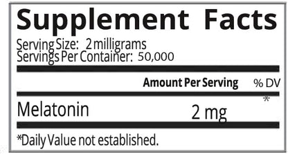 Melatonin | Natural Sleep Aid Bulk Powder | Custom Dose 2mg - 5mg Replace Capsules (100g - 50,000 Doses)