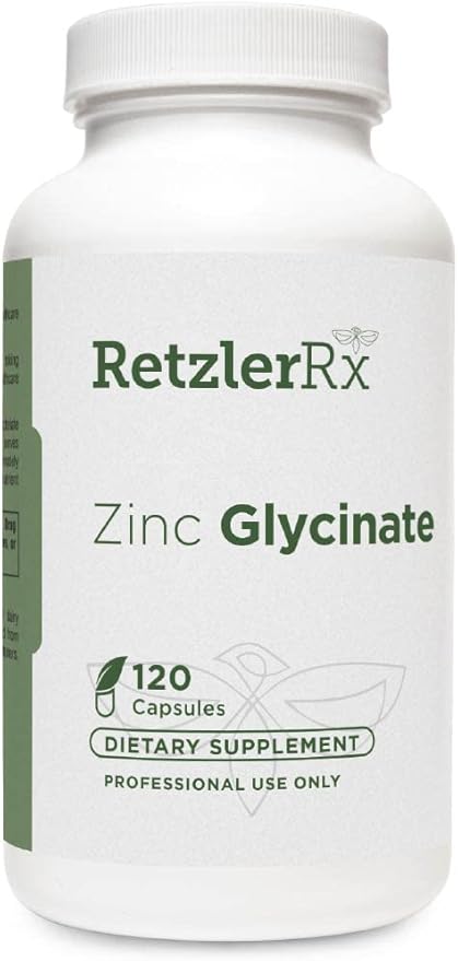 Zinc Glycinate 20mg Supplement - 120 Vegetarian Capsules with TRAACS® Formula for Optimal Health Support - Zinc Bisglycinate for Immune Function, Skin Health & Metabolism