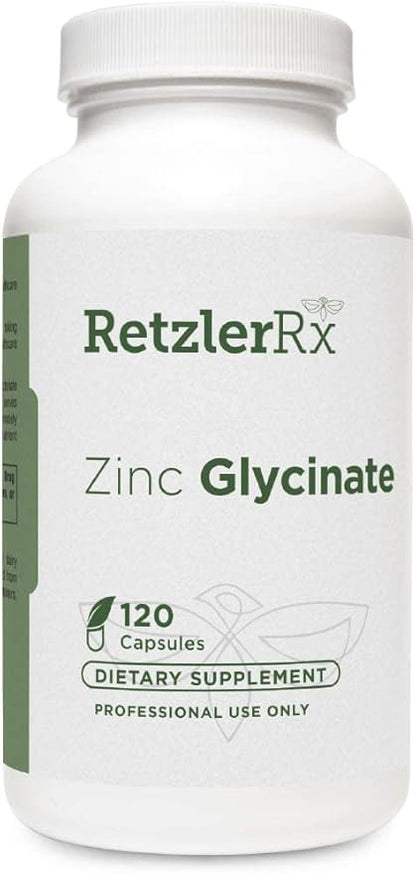 Zinc Glycinate 20mg Supplement - 120 Vegetarian Capsules with TRAACS® Formula for Optimal Health Support - Zinc Bisglycinate for Immune Function, Skin Health & Metabolism