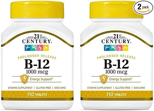 21st Century B 12 1000 mcg Prolonged Release Tablets, 110 Count (Pack of 2)
