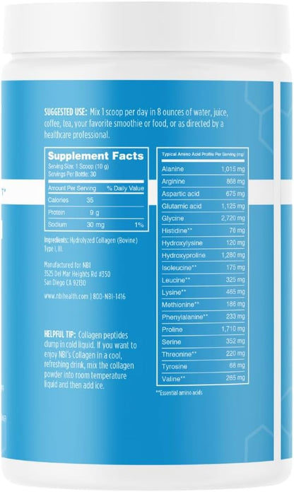 Non-GMO, Grass Fed, Unflavored, Collagen Protein Powder, Paleo- and Keto Friendly, Type I and III Hydrolyzed Collagen, Amino Acids Supplement, Pasture Raised, Dairy Free, Soy Free, Gluten Free