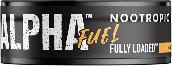 Fully Loaded Alpha Fuel Nootropic Pouches (Mango Fuel) - 5 cans, 15 Pouches per can - Energy Pouches containing Caffeine and nootropic Blend