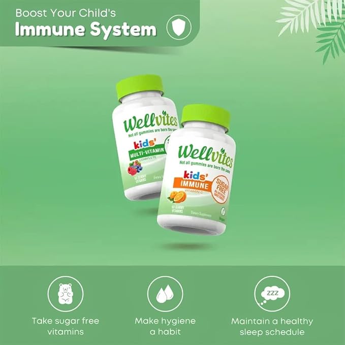 Kids Multivitamin & Immune Daily Gummies Bundle - Sugar Free, Vegan, Non-GMO – Vitamins for Kids – Vitamin C for Kids Immune Support - No Artificial Sweeteners – 60 Count