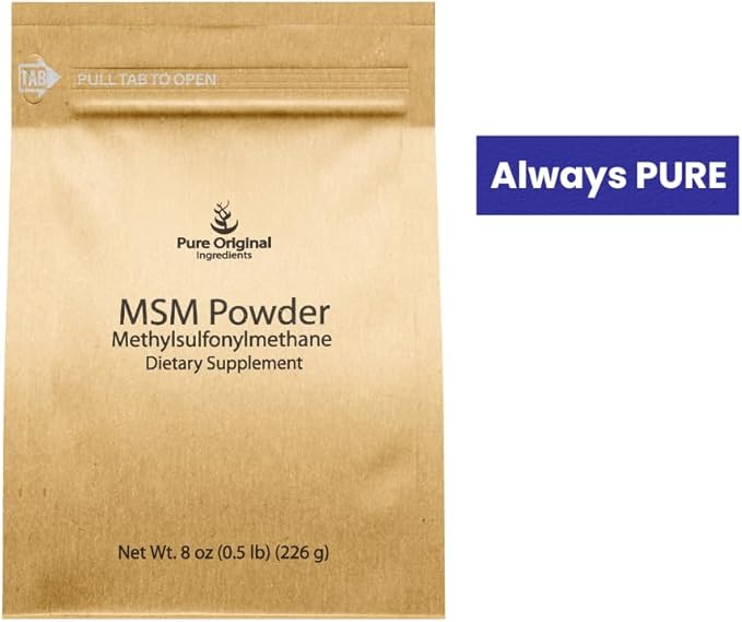 PURE ORIGINAL INGREDIENTS Methylsulfonylmethane (8 oz) MSM, Natural Sulfur, Dietary Supplement