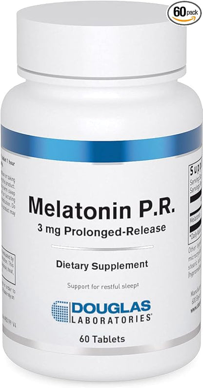 Douglas Laboratories Melatonin Prolonged Release - 3 mg Melatonin - Sleep Support Supplement - For Hormone Balance, Relaxation, Antioxidants & Immune System* - 60 Tablets