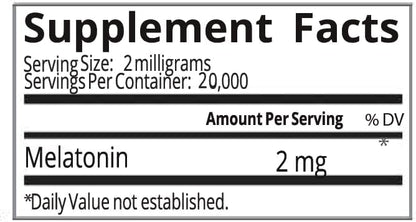 Melatonin | Natural Sleep Aid Bulk Powder | Custom Dose 2mg - 5mg Replace Capsules (40g - 20,000 Doses)