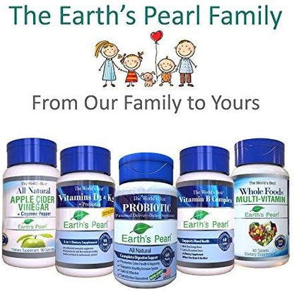 Earth's Pearl Vitamin D3 K2 5000 IU - 3-in-1 K2 D3 Vitamin Supplement with Probiotics for Women & Men, 3-Month Supply, Gut Health Supplements for Women & Men (90 CT)