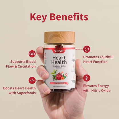 Snap Supplements Heart Health Bundle: CoQ10, Organic Beet Root, Hawthorn Berry, Turmeric & Odorless Garlic Capsules + Sugar-Free Gummies, 90 Caps & 60 Gummies