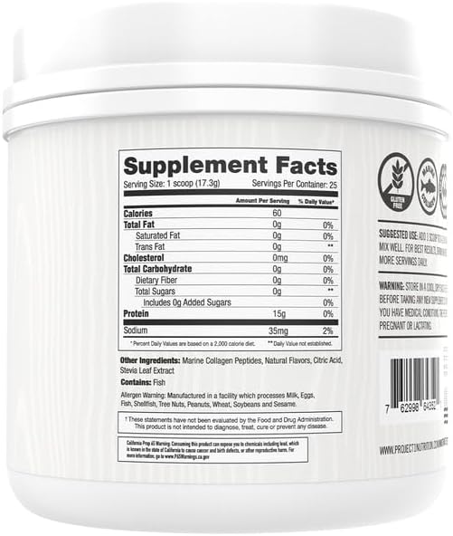 Martha Stewart Collagen Peptides Powder - Multi Collagen for Women | Healthy Supplement for Skin, Hair, Nails, and Bone Strength | 15g Protein | Lemon | 25 Servings