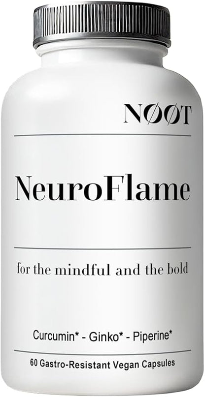 Neuro Flame - Ginkgo Biloba Supplement with Curcumin - Brain Supplements for Memory and Focus - 60 Capsules / 1 Month Supply