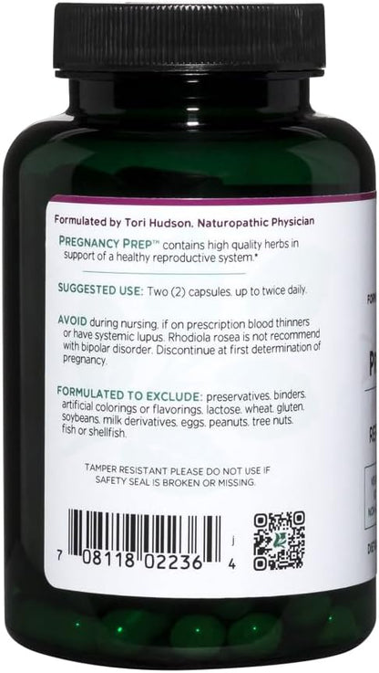 Vitanica Pregnancy Prep, Reproductive System Support, Vegan, 120 Capsules