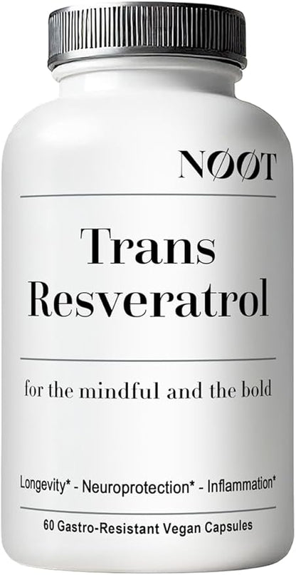 Trans Resveratrol Supplement 500mg Capsules - Longevity, Anti Aging, Brain & Heart Support, Cellular Health - Vegan Supplements & Antioxidants - 60 Capsules / 2 Month Supply
