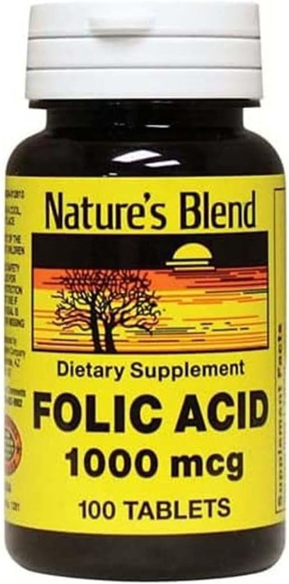 Swanson Nature's Blend Folic Acid 1000 mcg 100 Tablets