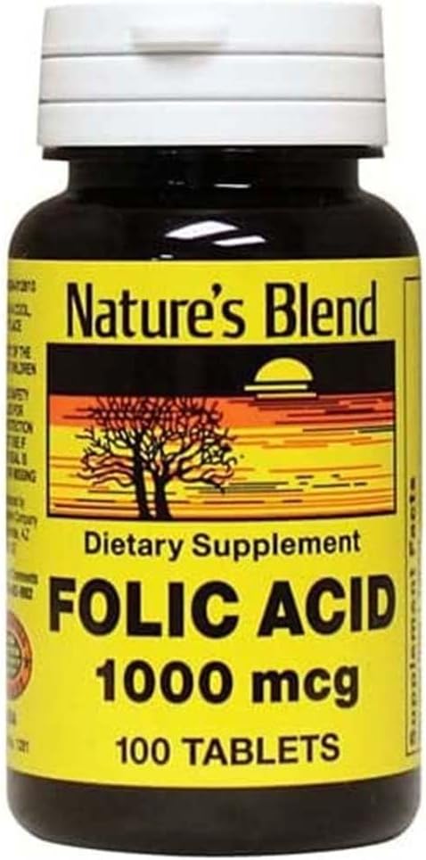 Swanson Nature's Blend Folic Acid 1000 mcg 100 Tablets
