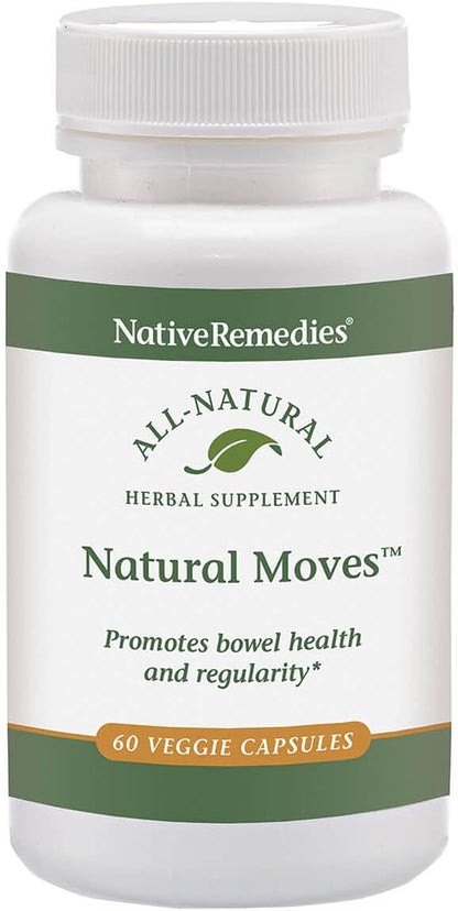 Native Remedies Natural Moves - All Natural Herbal Supplement Promotes Bowel Health and Regularity as Related to Constipation - 60 Veggie Caps