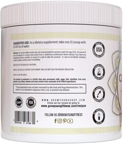 Grow Young Fitness Collagen Protein - Vanilla, Promotes Skin, Bones, Joints, Weight Loss, Sugar Free (12.41 oz) (1 Pack, 20 Servings)