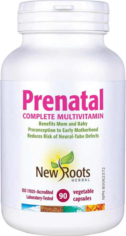 New Roots | Prenatal Vitamins and Minerals for Women with Folate & Iron, Calcium, and more| Complete Multivitamin with 23 Essential Supplements – All Stages Pregnancy Support & Postnatal (90 Capsules)
