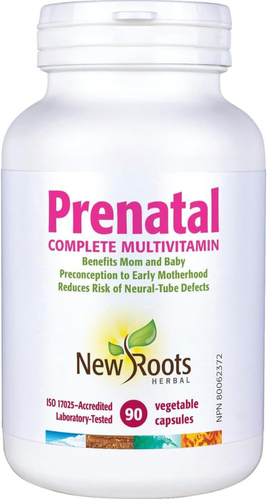 New Roots | Prenatal Vitamins and Minerals for Women with Folate & Iron, Calcium, and more| Complete Multivitamin with 23 Essential Supplements – All Stages Pregnancy Support & Postnatal (90 Capsules)