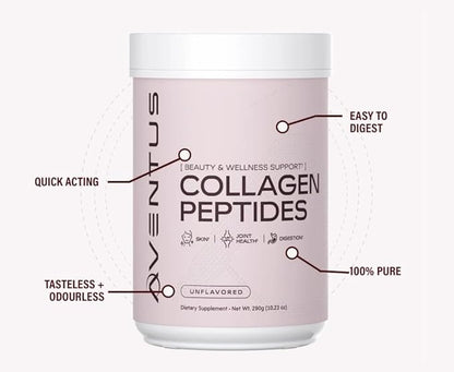 Collagen Peptides Beauty and Wellness Support for Skin, Hair, Nails, Joint Health and Digestion – Unflavored Powder 10g per Serving 29 Servings