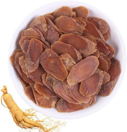 Wild Organic Korean Ginseng Red Panax Dried Korean Red Ginseng Roots Slice Red Ginseng Tablets 15 Years (250 g(0.55 Pound))