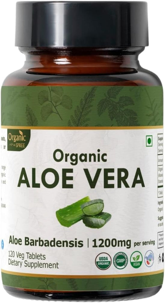 Aloe Vera 120 Tablets | Aloe Barbadensis (Aloe Vera) | USDA Organic Certified | Organic and Natural 120tab