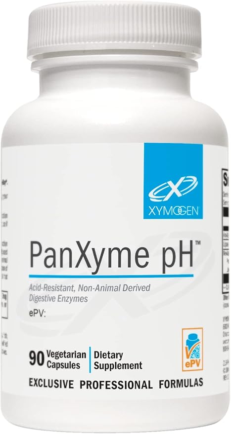 XYMOGEN PanXyme pH - Digestive Enzymes for Gut Health - Amylase, Lipase, and Protease Enzyme Supplement - Gut Health Supplements for Digestion Support - Gluten Free + Vegan (90 Capsules)
