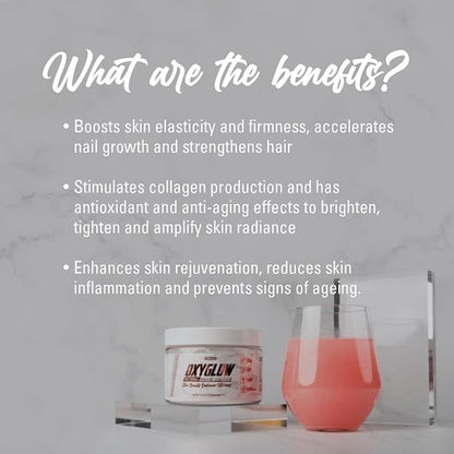 EHP Labs OxyGlow Natural Marine Collagen Powder - Hydrolyzed Marine Collagen Peptides Powder - Boosts Skin Elasticity & Firmness, Accelerates Nail Growth & Strengthens Hair, 30 Serves (Unflavored)