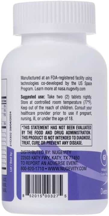 Sleep - 60 Ct | Relax and Fall Asleep Naturally, Wake up Refreshed | NASA Codeveloped Sleep Aid with Valerian Root, Passionflower, Magnesium, Melatonin, Soothing Herbs for Overnight Recovery
